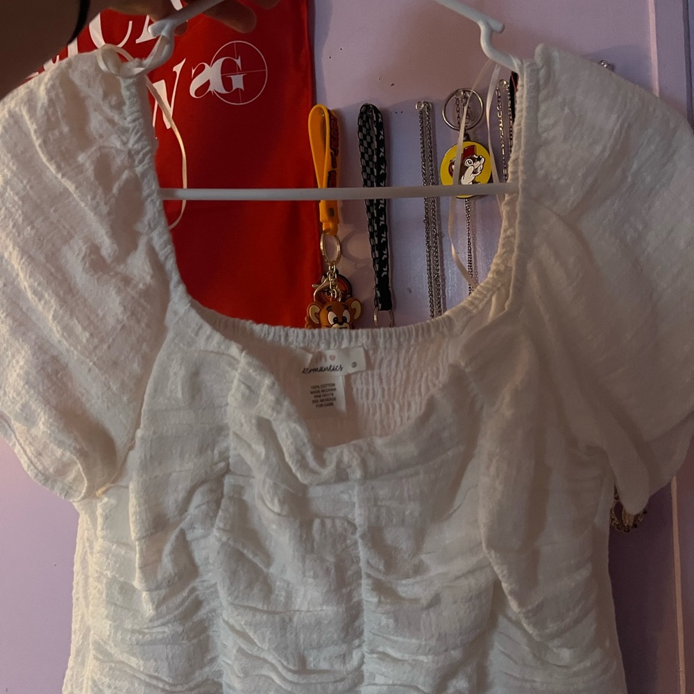 White cropped shirt